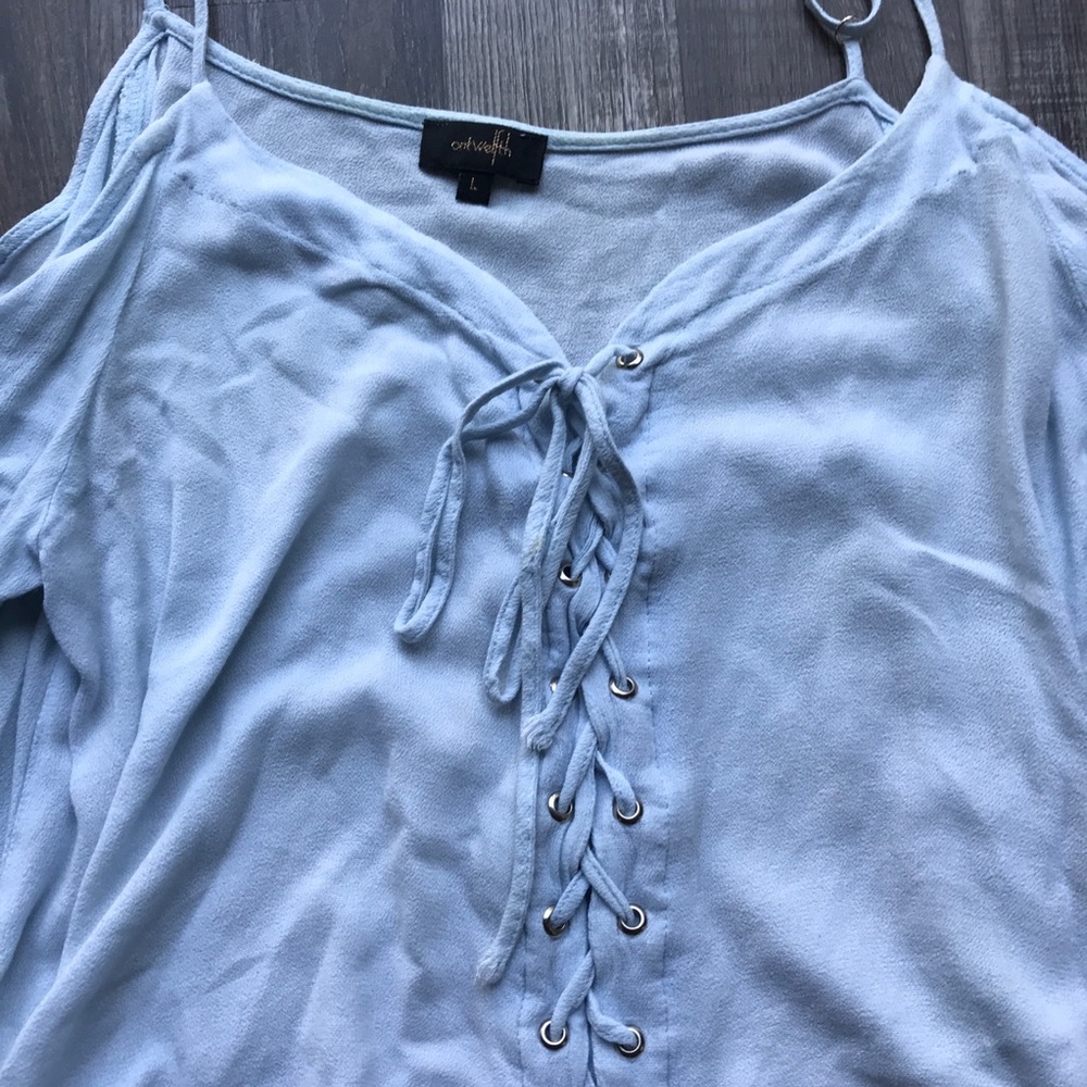 Laced-up Powder Blue Top🦋 - Picture 2 of 3